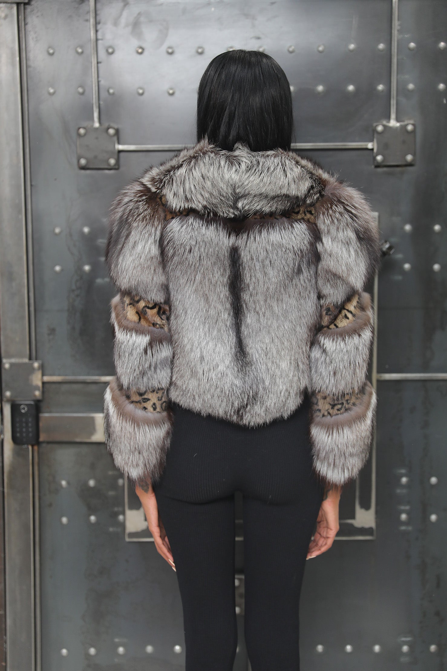 Silver Fox & Mink Fur Cropped Coat