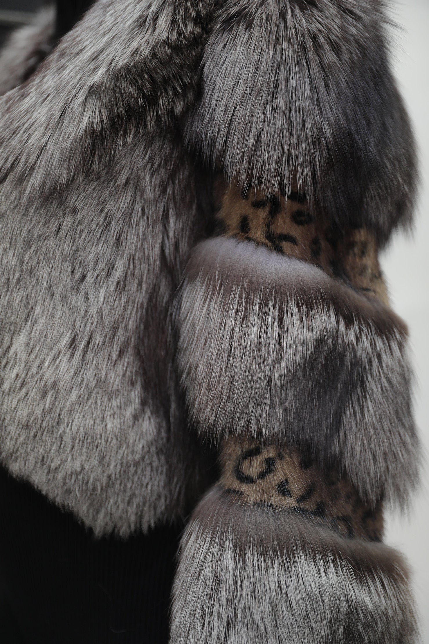 Silver Fox & Mink Fur Cropped Coat