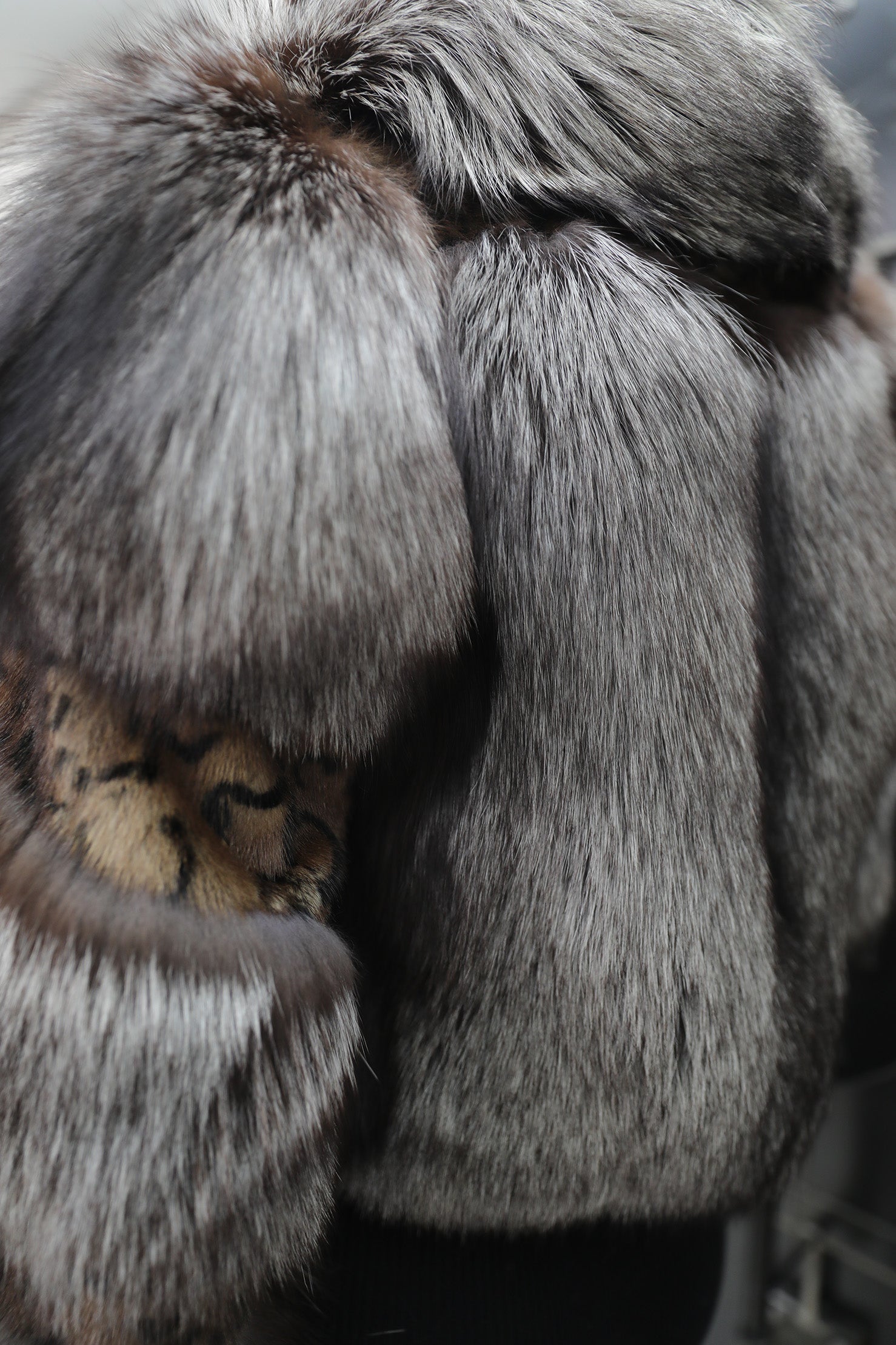 Silver Fox & Mink Fur Cropped Coat