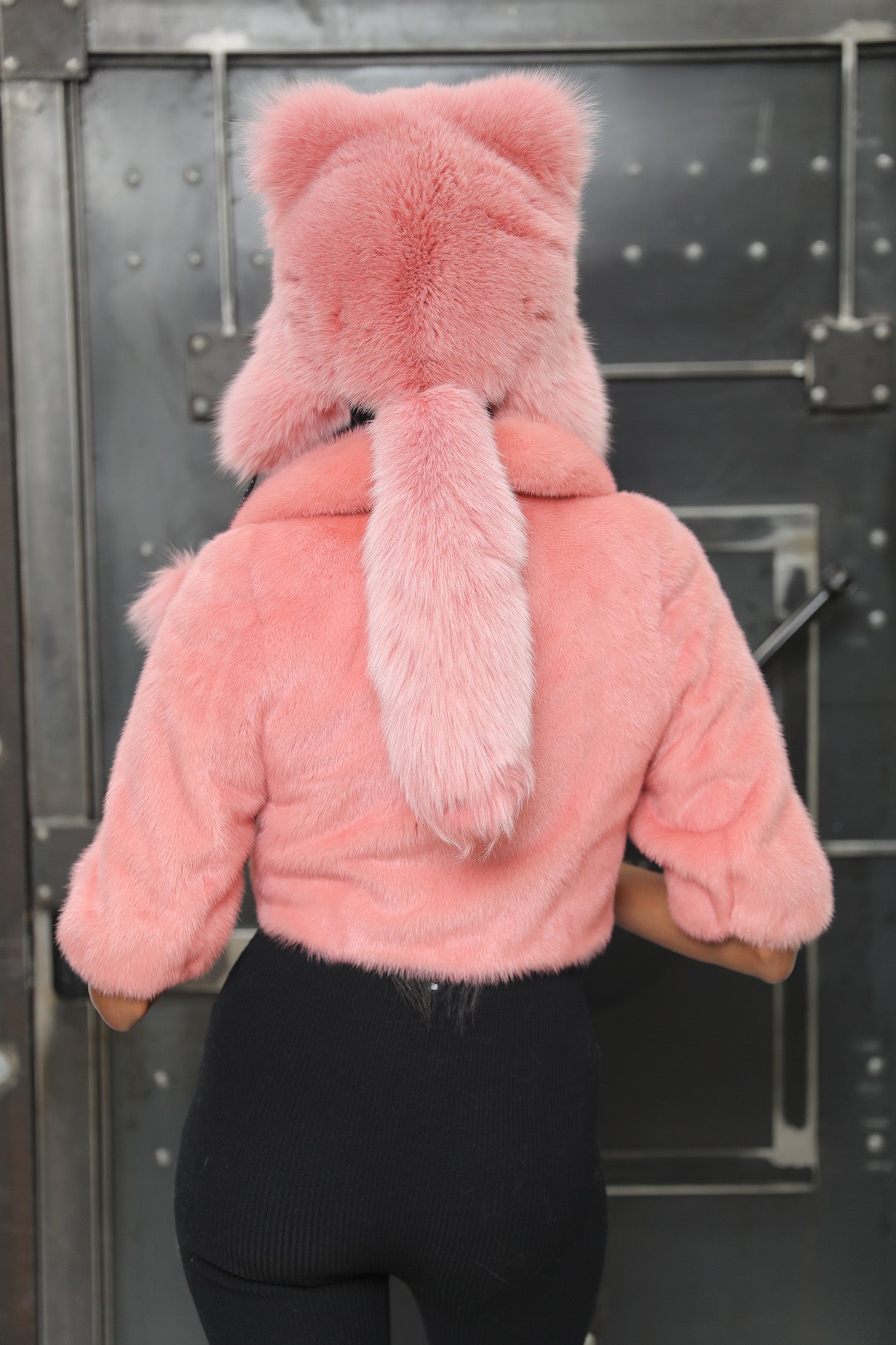 Pink Mink Fur Bolero Jacket