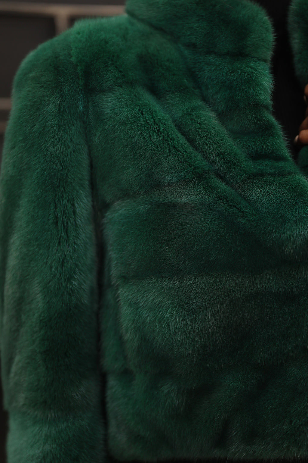 Emerald Green Mink Fur Jacket