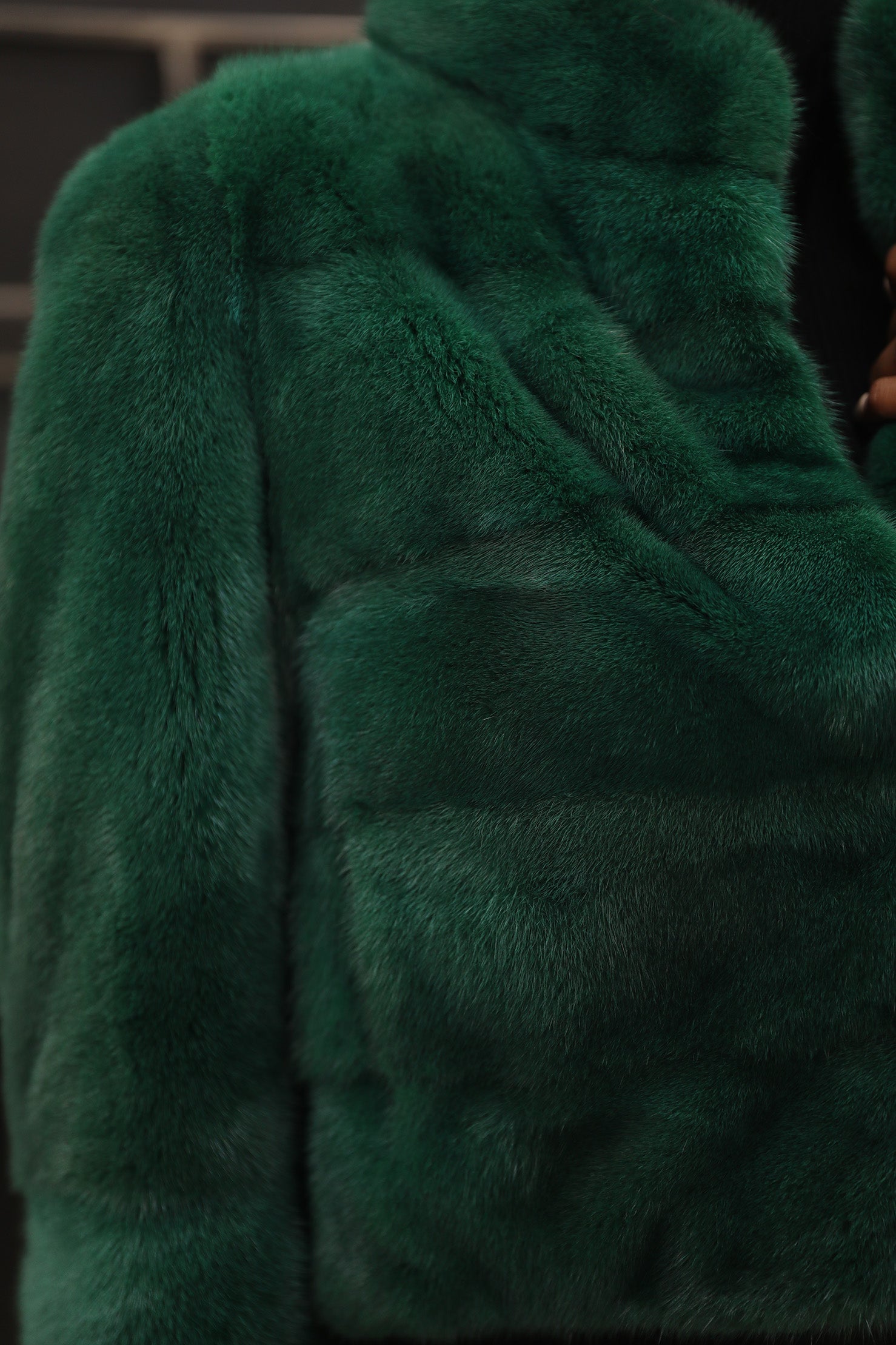 Emerald Green Mink Fur Jacket