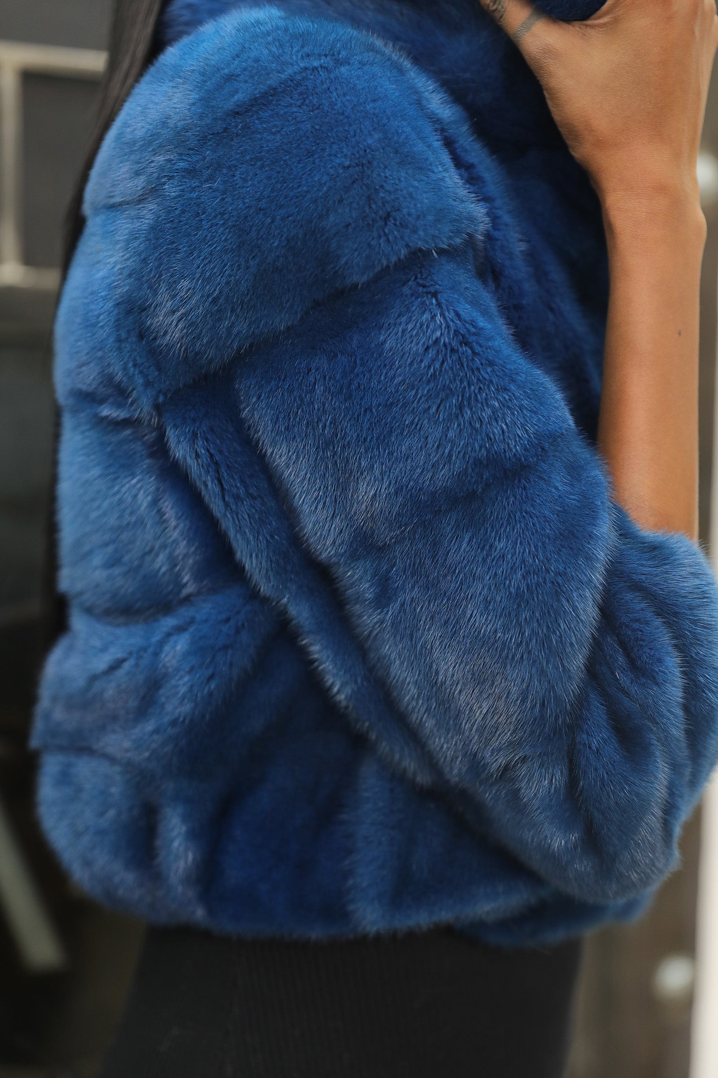 Sapphire Blue Mink Fur Jacket
