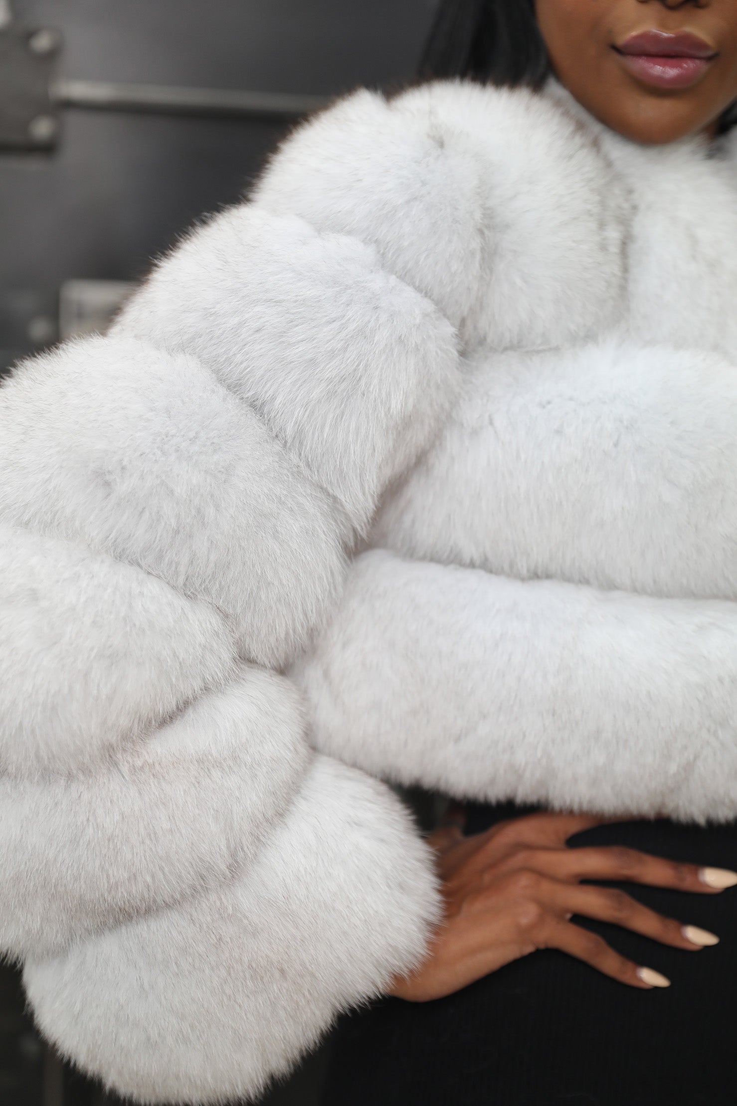 White Fox Cropped Jacket