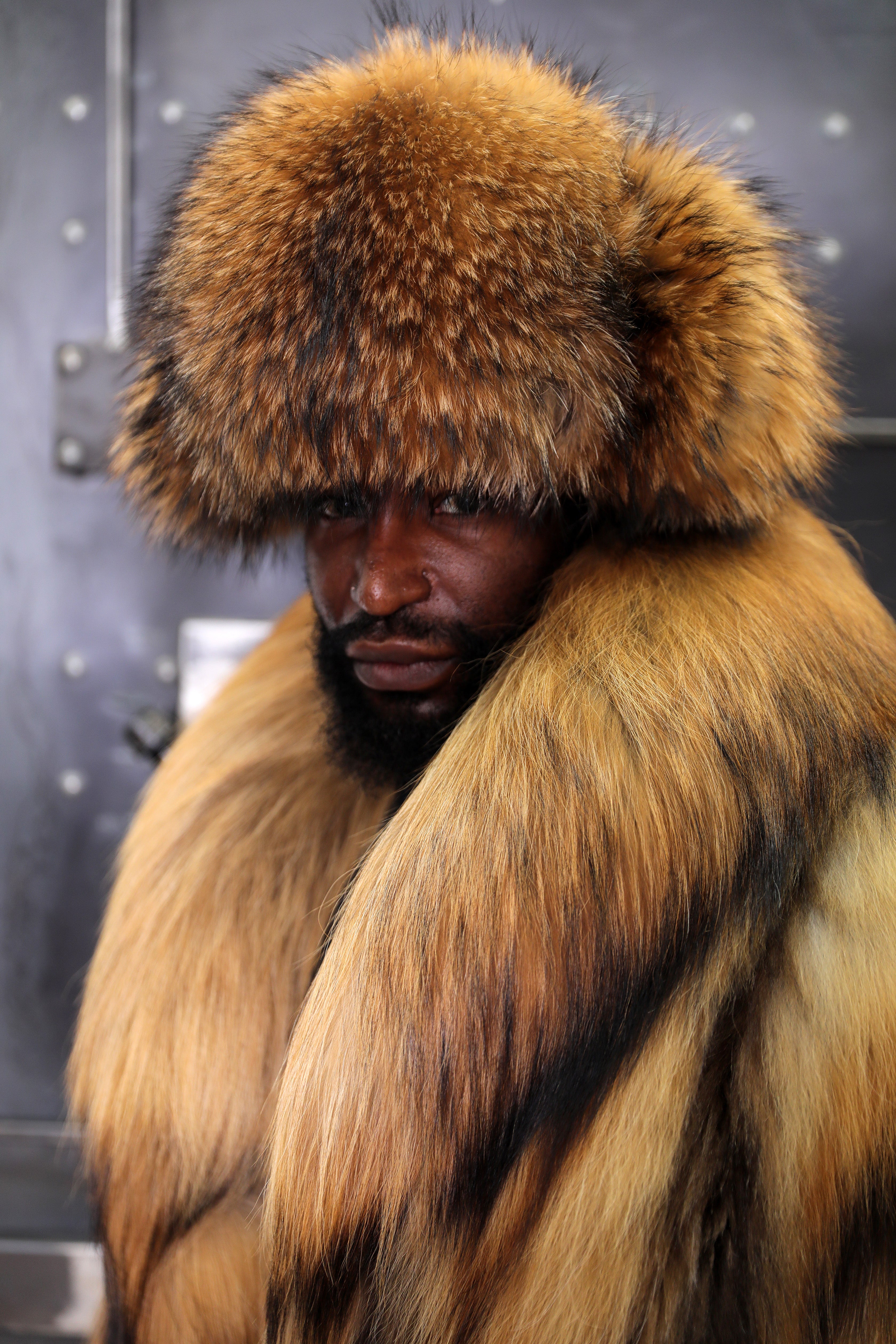 Men's Long-Hair Tanuki Full-Length Coat (Ultra Rare Edition)