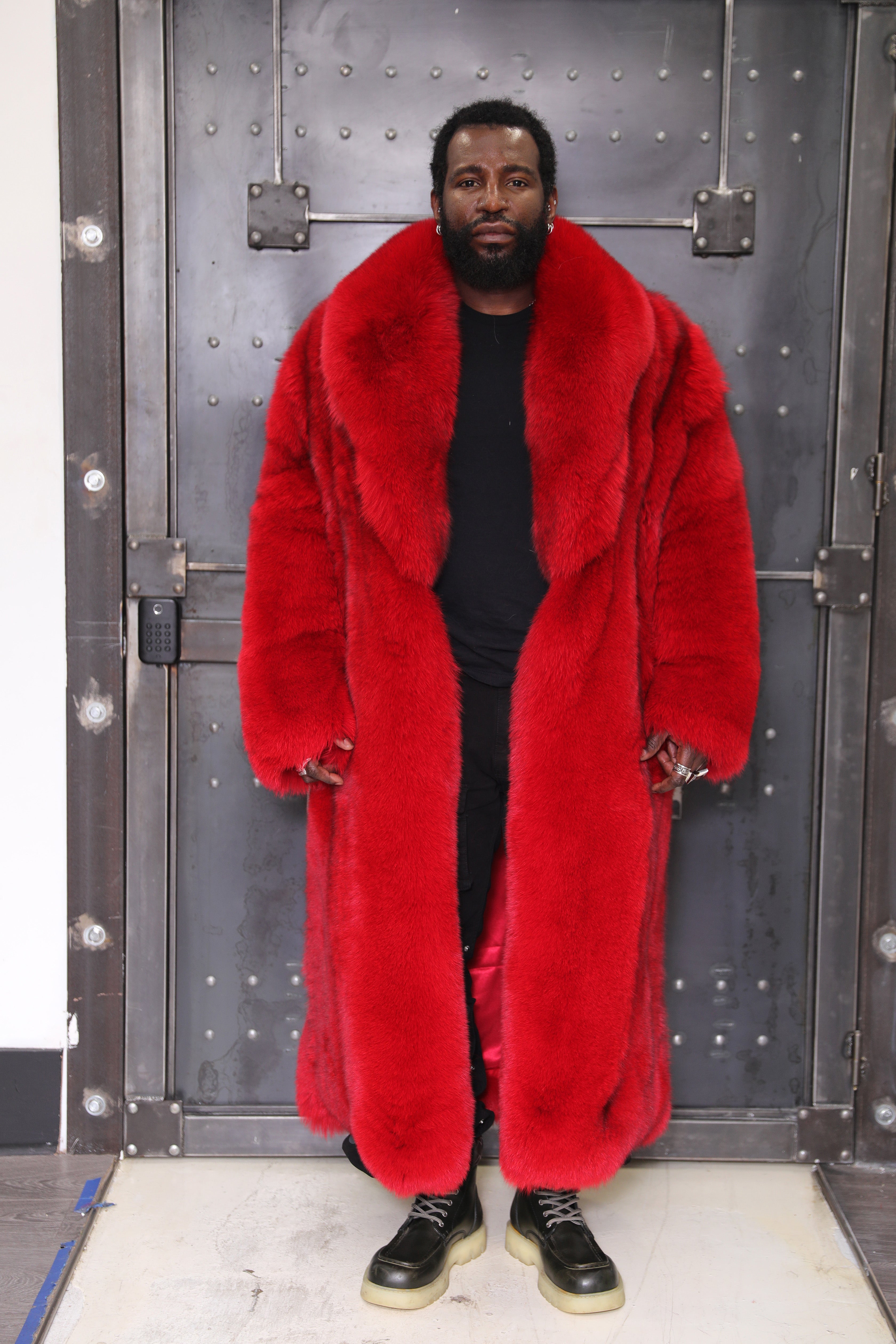 RED - Men's Full-Skin Full-Length Fox Coat