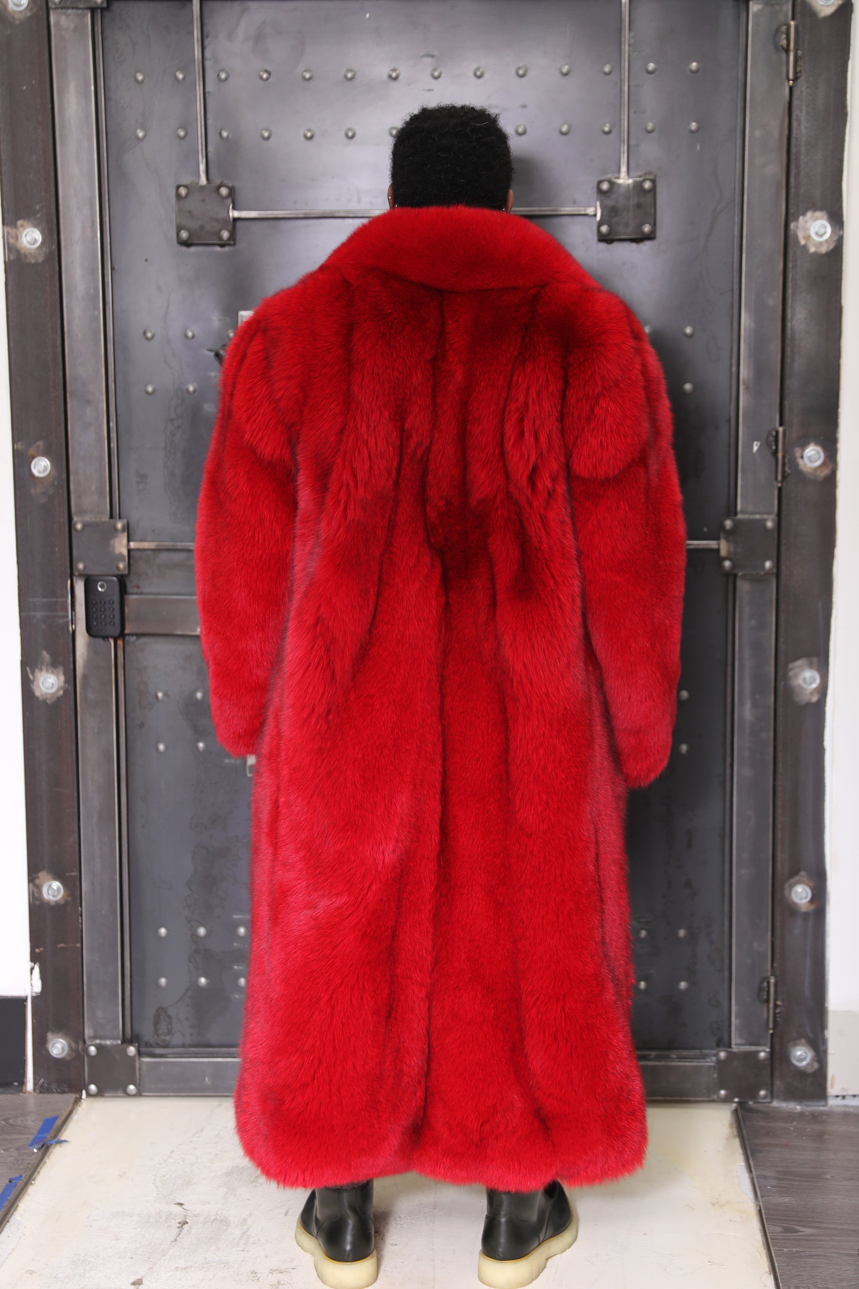 RED - Men's Full-Skin Full-Length Fox Coat