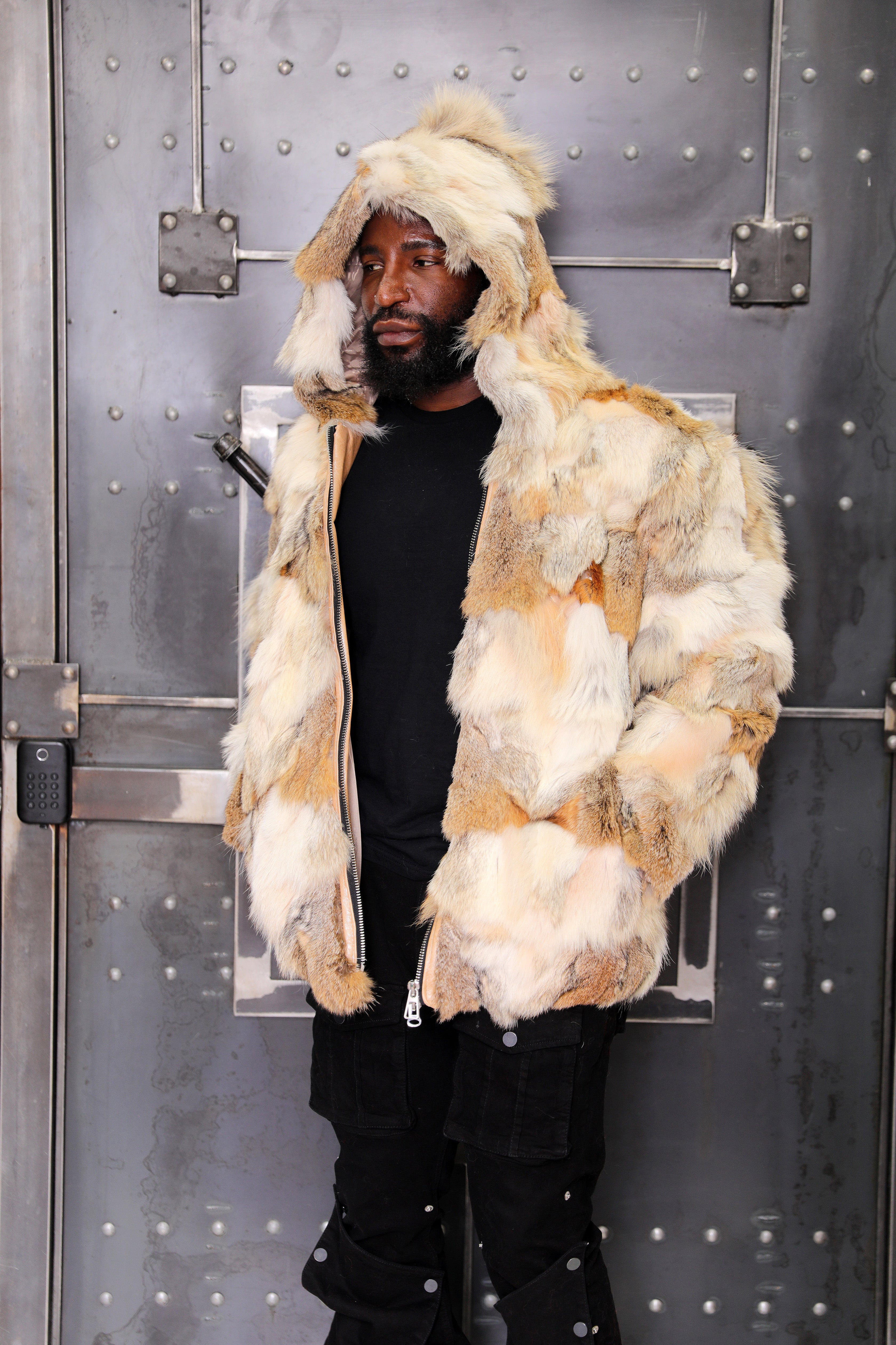 Men's Coyote Sections Hooded Bomber