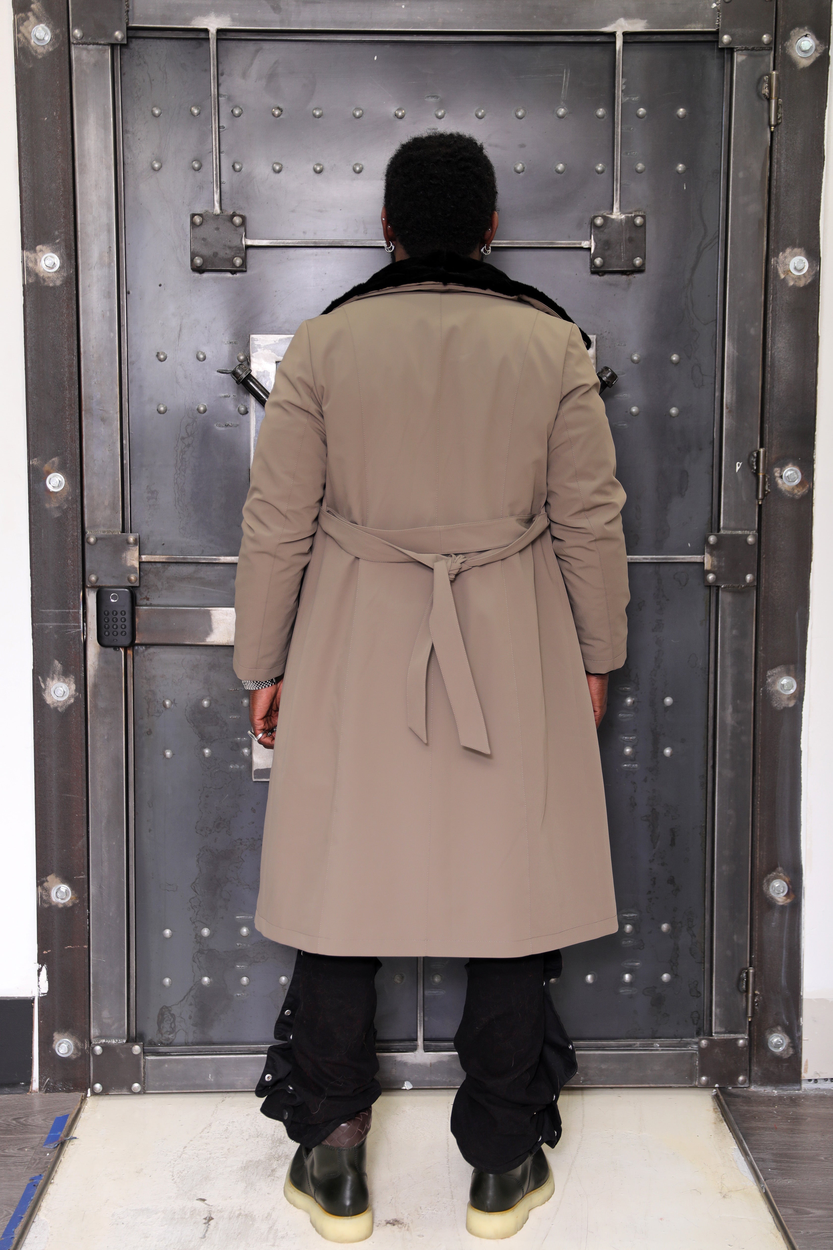 TAN - 3-in-1 Reversible Full-Skin Mink & Technical Fabric Trench Coat