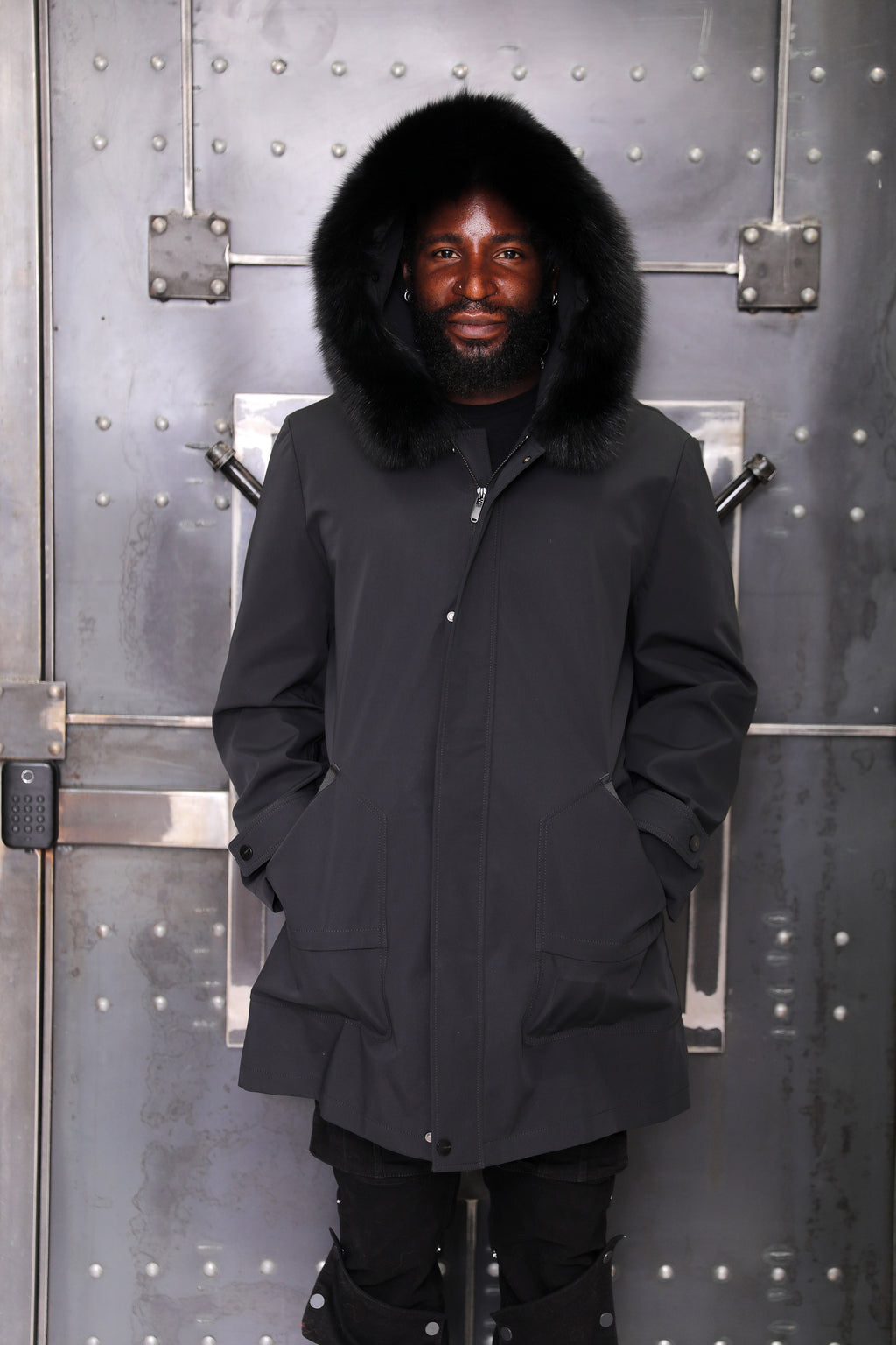Men's 3-in-1 Technical Parka with Removable Black Fox Vest