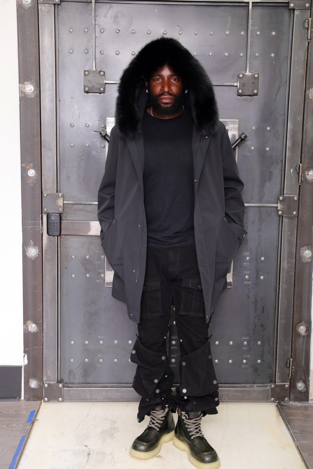 Men's 3-in-1 Technical Parka with Removable Black Fox Vest