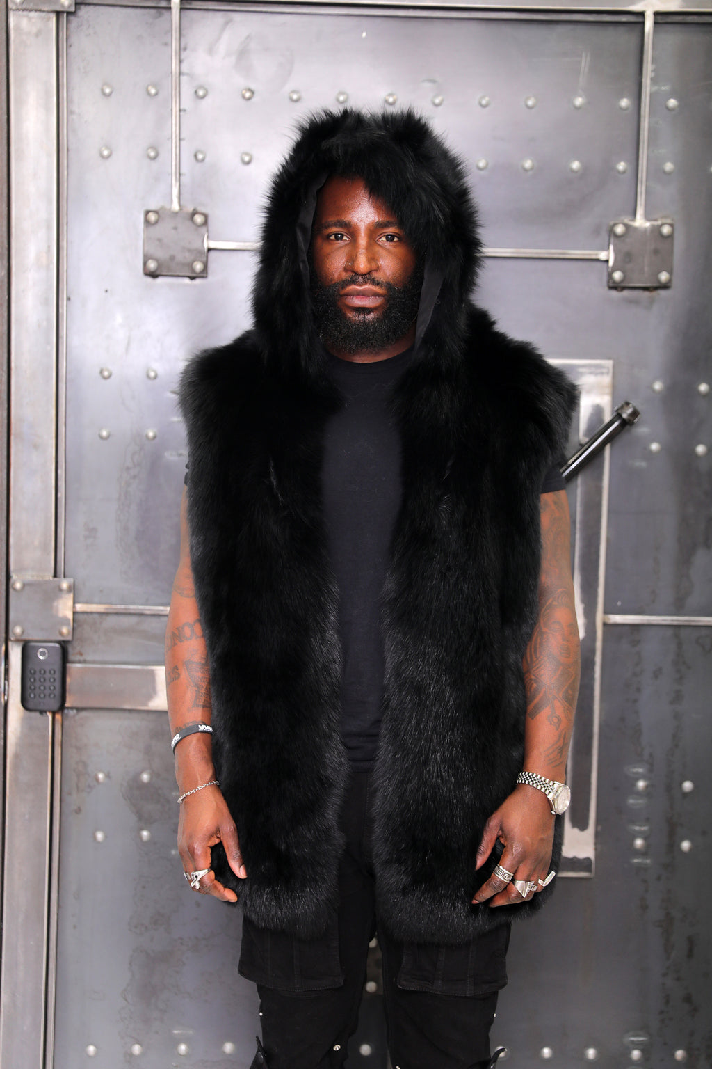 Men's 3-in-1 Technical Parka with Removable Black Fox Vest