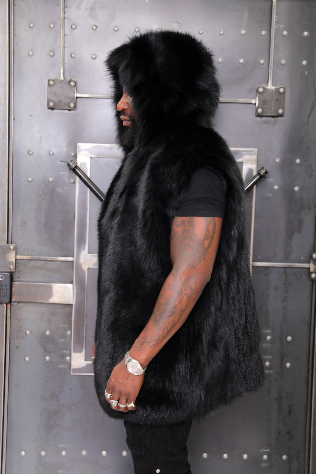 Men's 3-in-1 Technical Parka with Removable Black Fox Vest