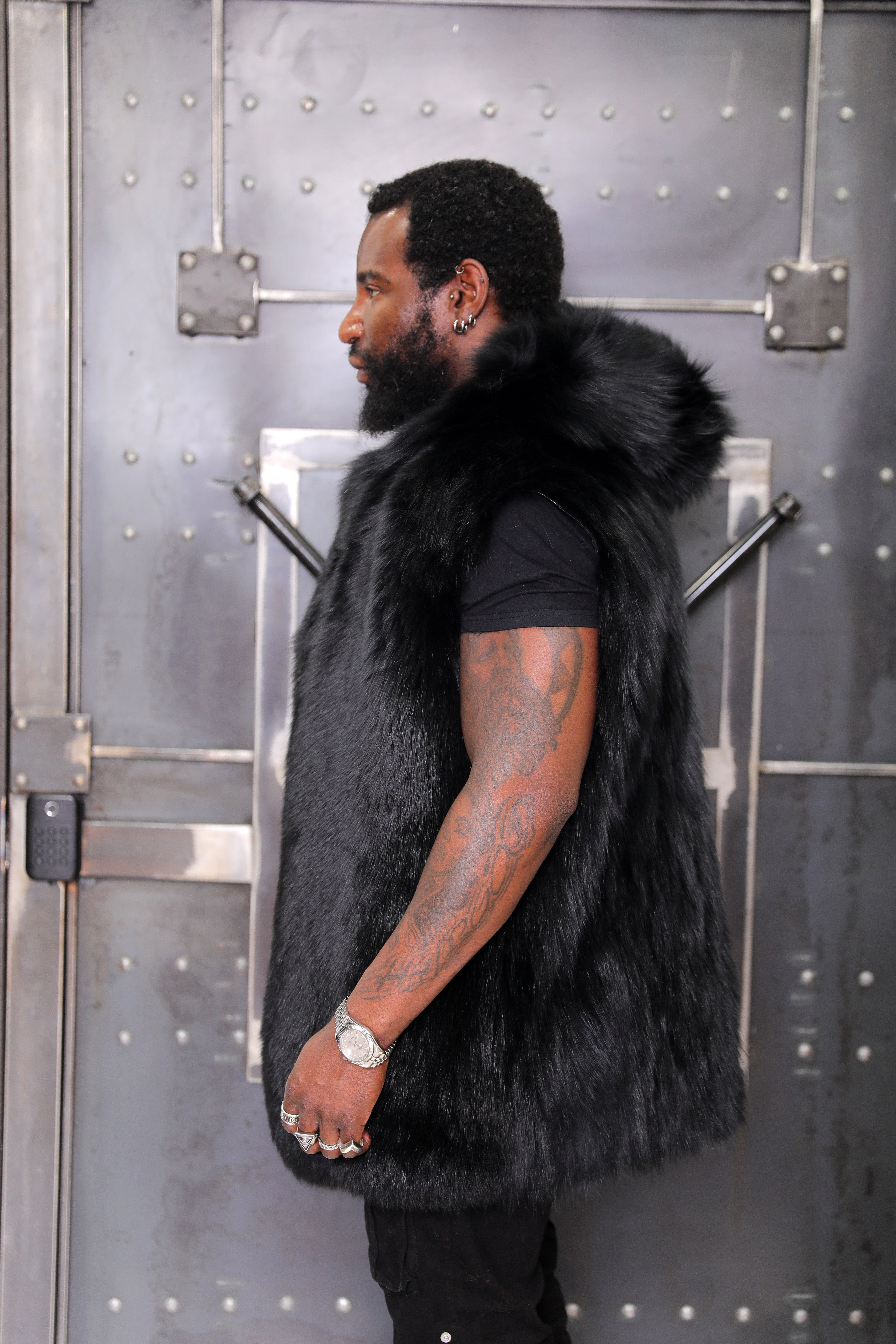 Men's 3-in-1 Technical Parka with Removable Black Fox Vest