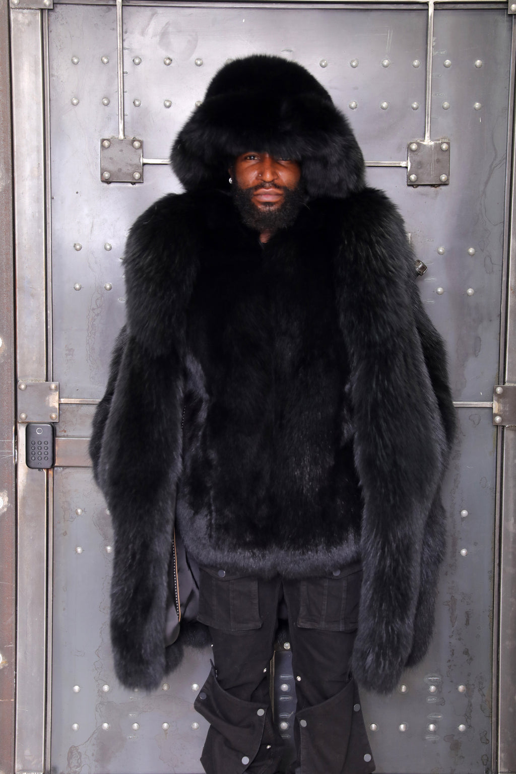 Men's 3-in-1 Technical Parka with Removable Black Fox Vest